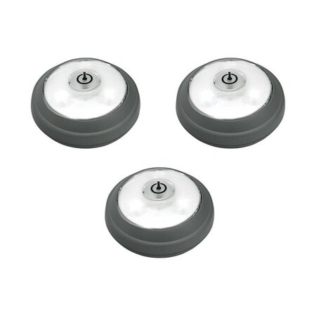 Rite Lite Gray Battery Powered LED Puck Light 3PK LPL623